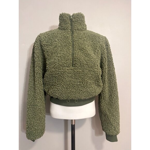 for love and lemons Sherpa Cropped Pullover Quarter Zip NWT XS - Picture 10 of 10